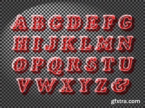 Alphabet Vector Fonts #8, 17xEPS