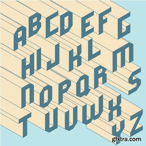 Alphabet Vector Fonts #8, 17xEPS