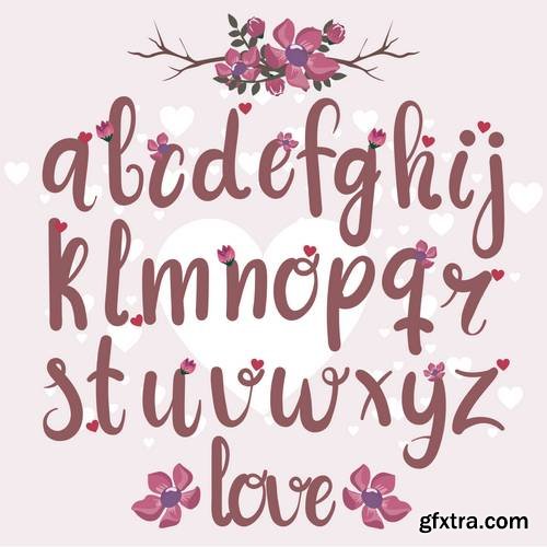 Alphabet Vector Fonts #8, 17xEPS