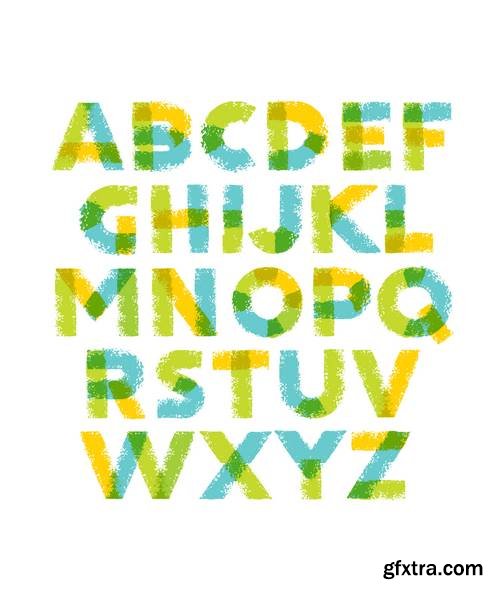 Alphabet Vector Fonts #8, 17xEPS