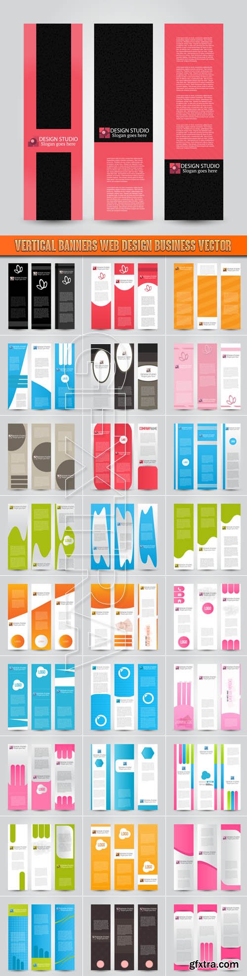 Vertical banners web design business vector