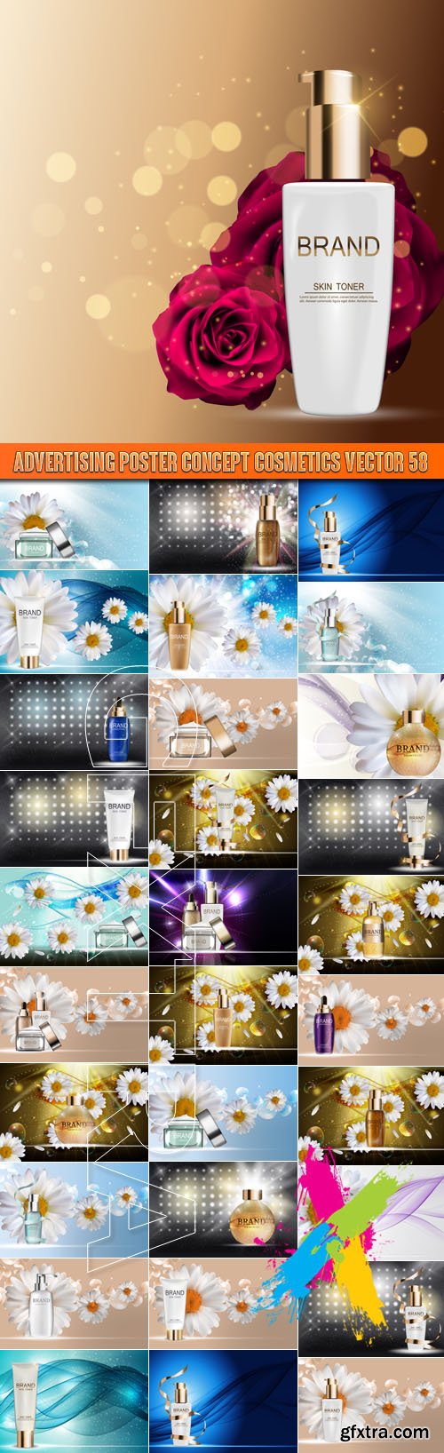 Advertising Poster Concept Cosmetics vector 58