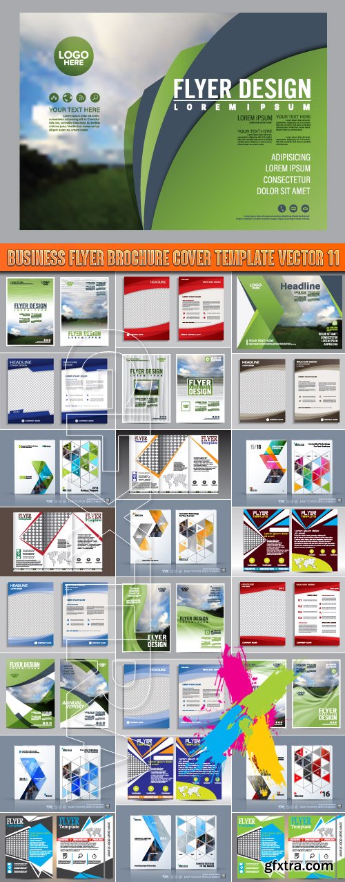 Business flyer brochure cover template vector 11