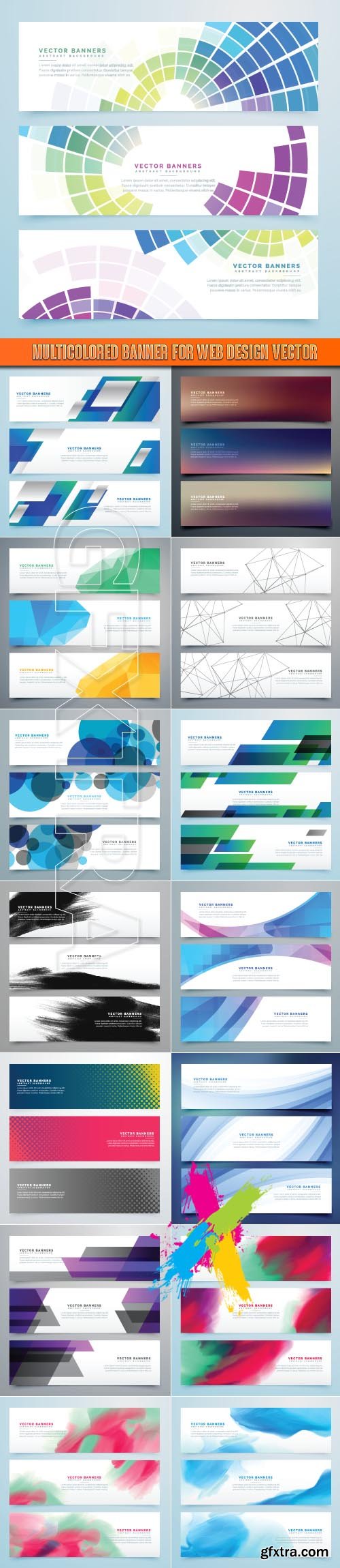Multicolored banner for web design vector