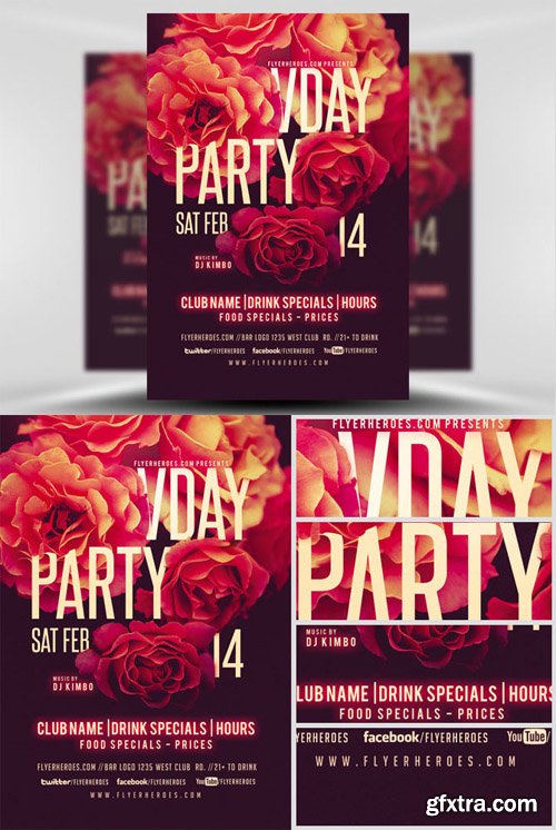 Vday Party Flyer Template