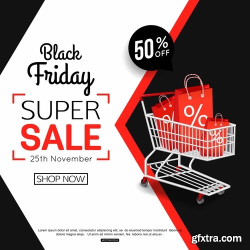 Collection Valentine\'s Day flyer banner Black Friday discount sale vector image 25 EPS