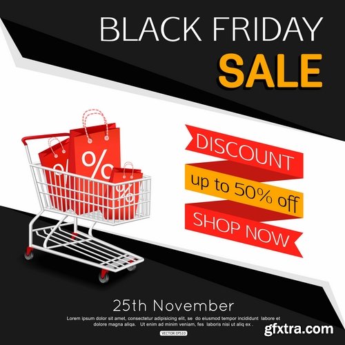 Collection Valentine\'s Day flyer banner Black Friday discount sale vector image 25 EPS