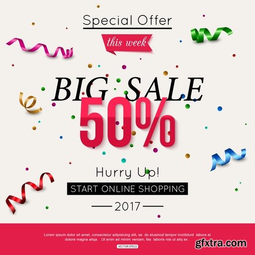 Collection Valentine\'s Day flyer banner Black Friday discount sale vector image 25 EPS