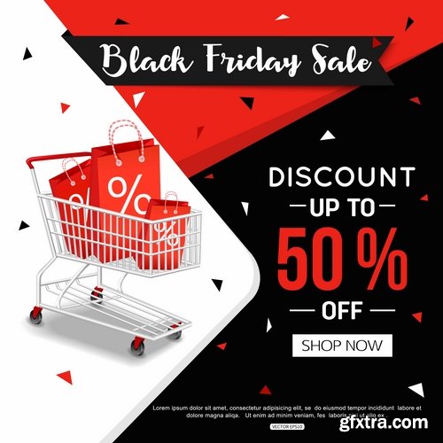 Collection Valentine\'s Day flyer banner Black Friday discount sale vector image 25 EPS