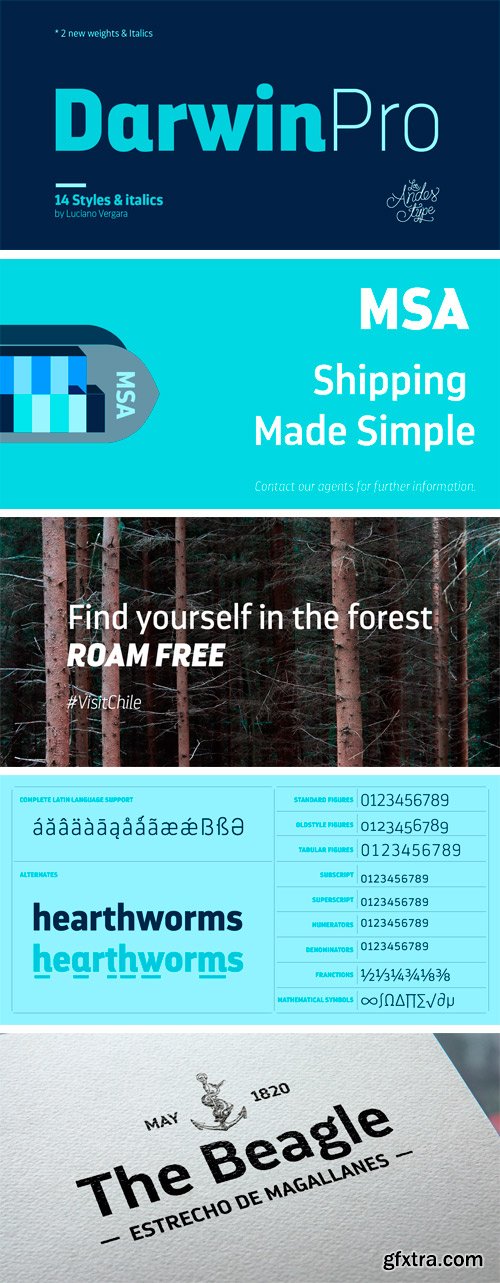 Darwin Pro Font Family