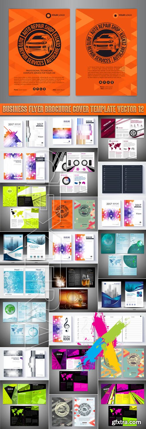 Business flyer brochure cover template vector 12