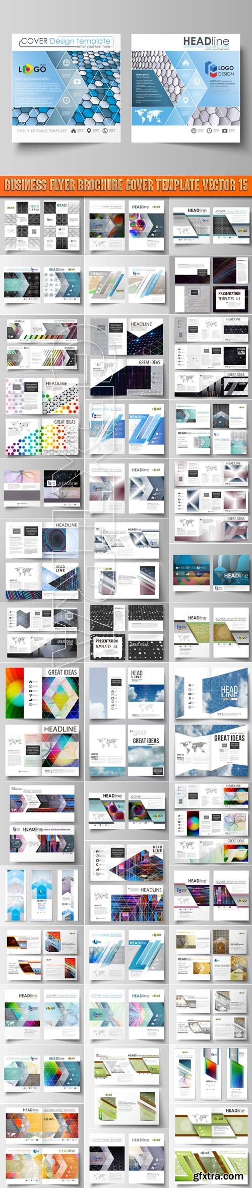 Business flyer brochure cover template vector 15