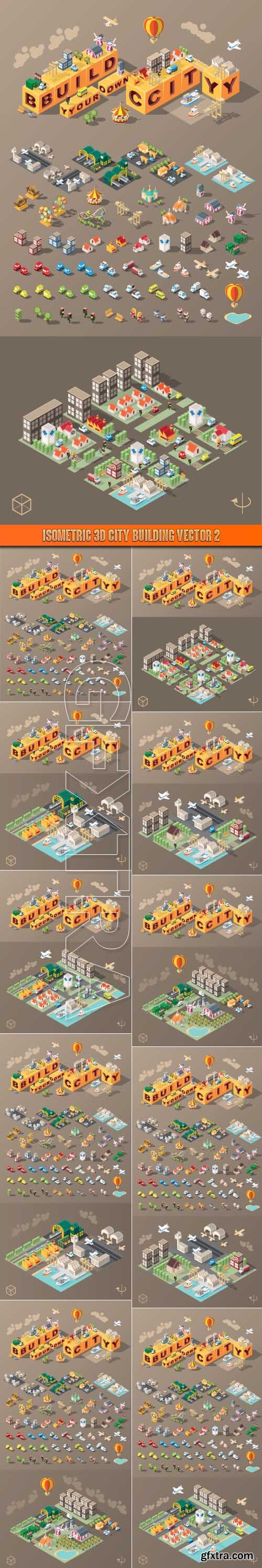 Isometric 3D city building vector 2