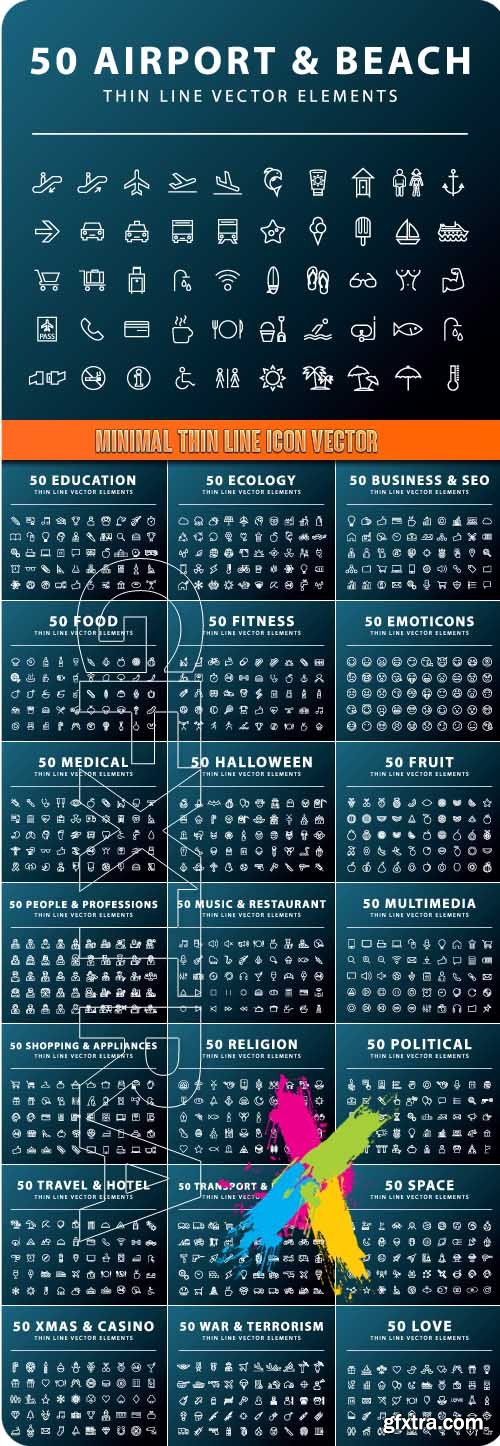 Minimal Thin Line icon vector