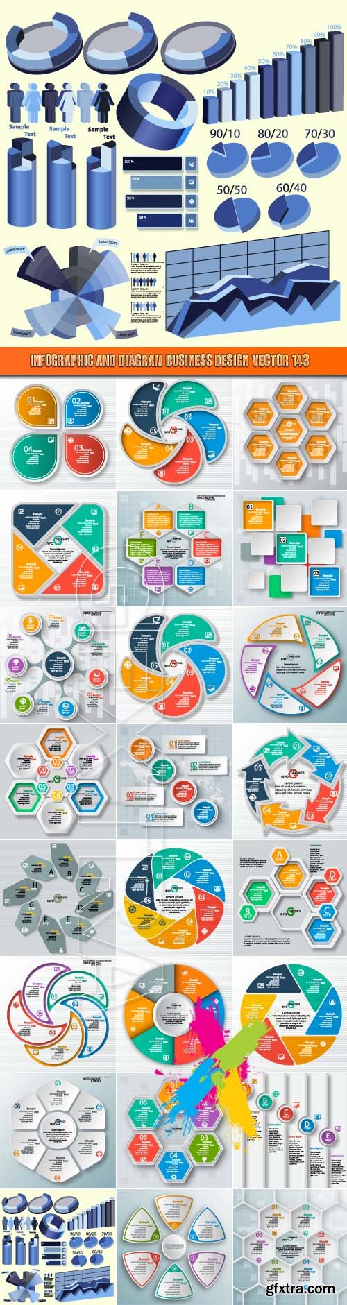 Infographic and diagram business design vector 143