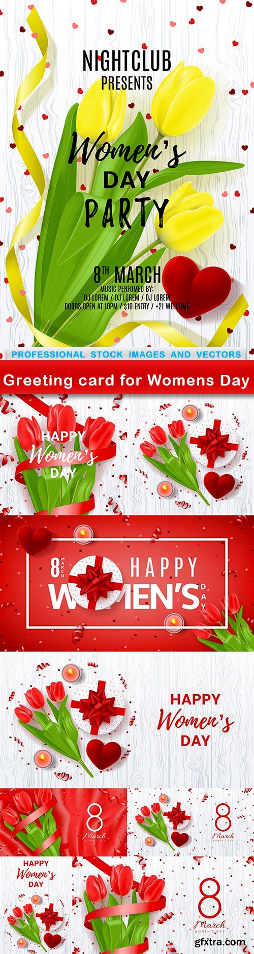 Greeting card for Womens Day - 9 EPS