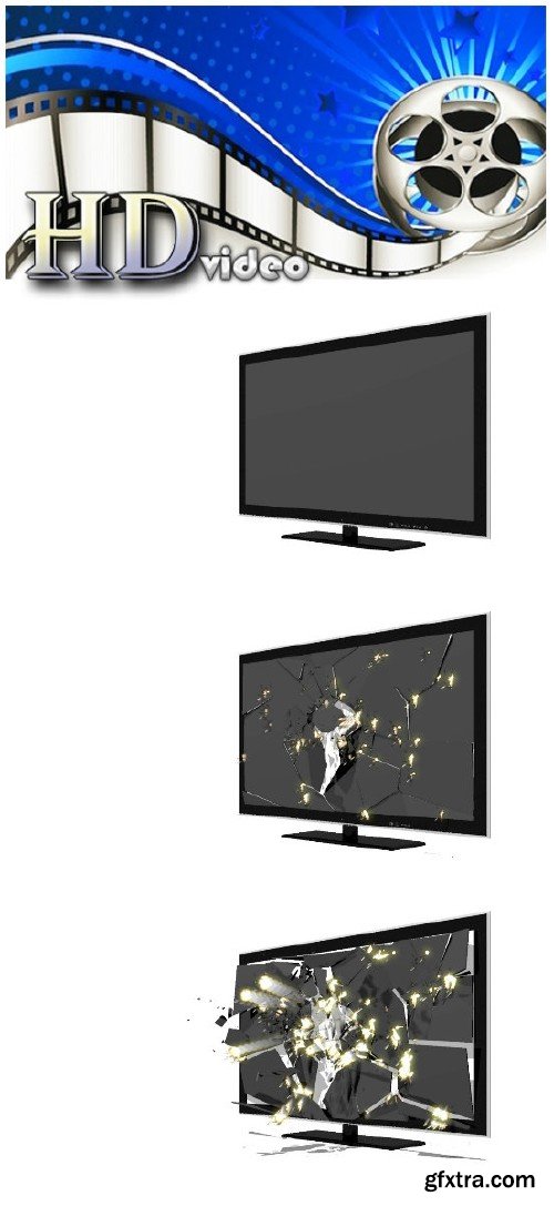 Video footage Tv Screen explodes perspective version