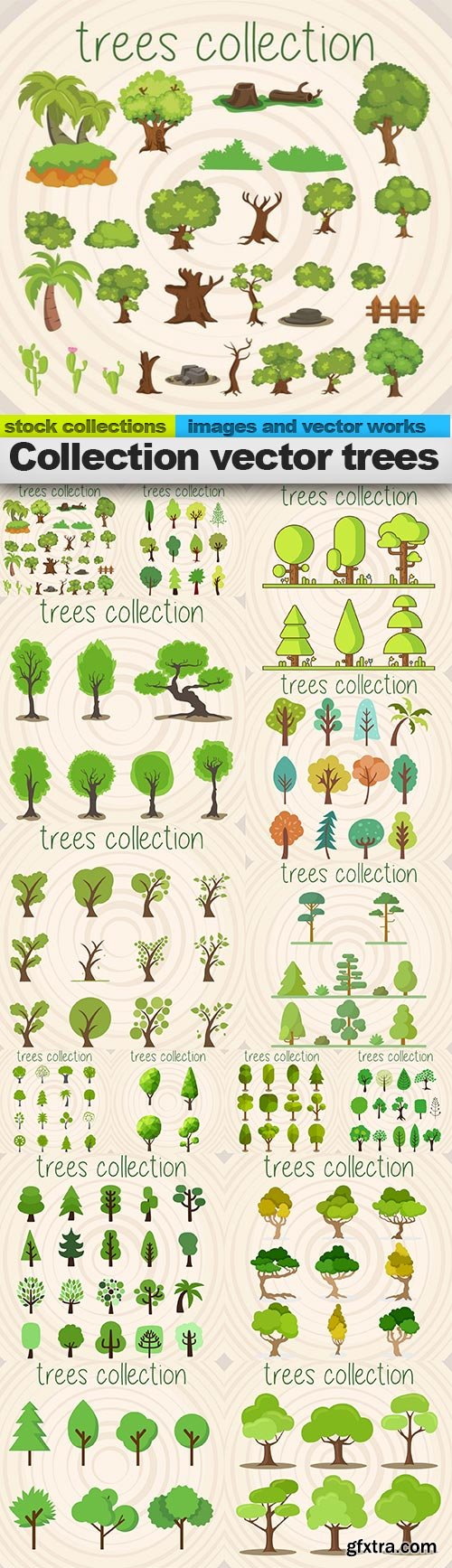 Collection vector trees, 15 x EPS