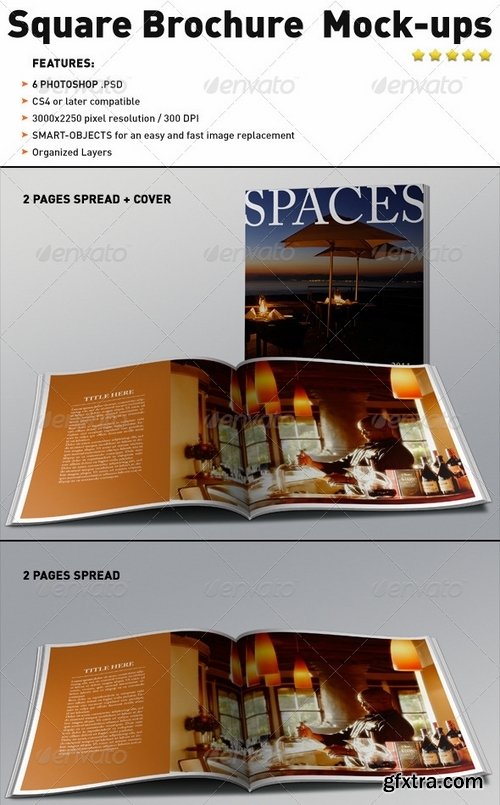 GraphicRiver - Realistic Square Brochure Mock-ups Templates 1744235