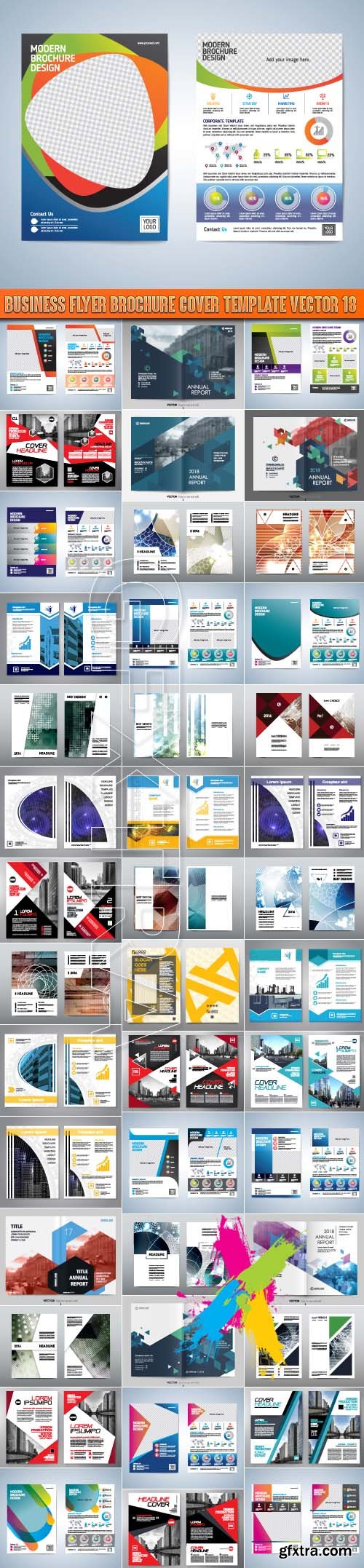 Business flyer brochure cover template vector 18