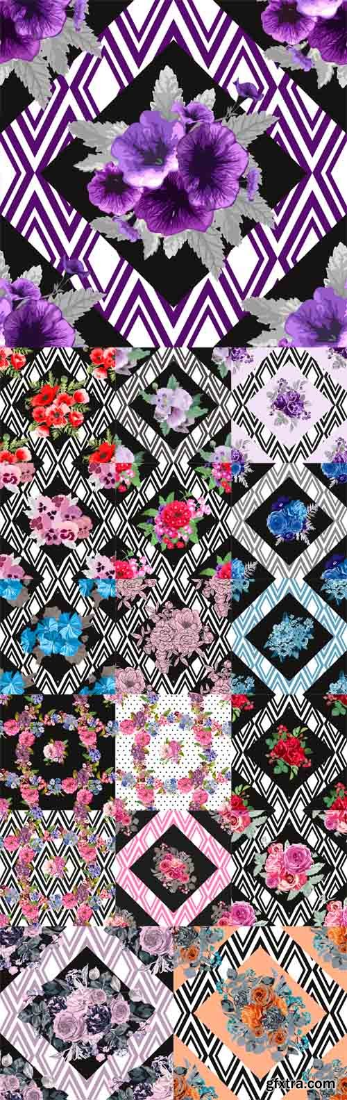 Vector Set - Floral Seamless Patterns