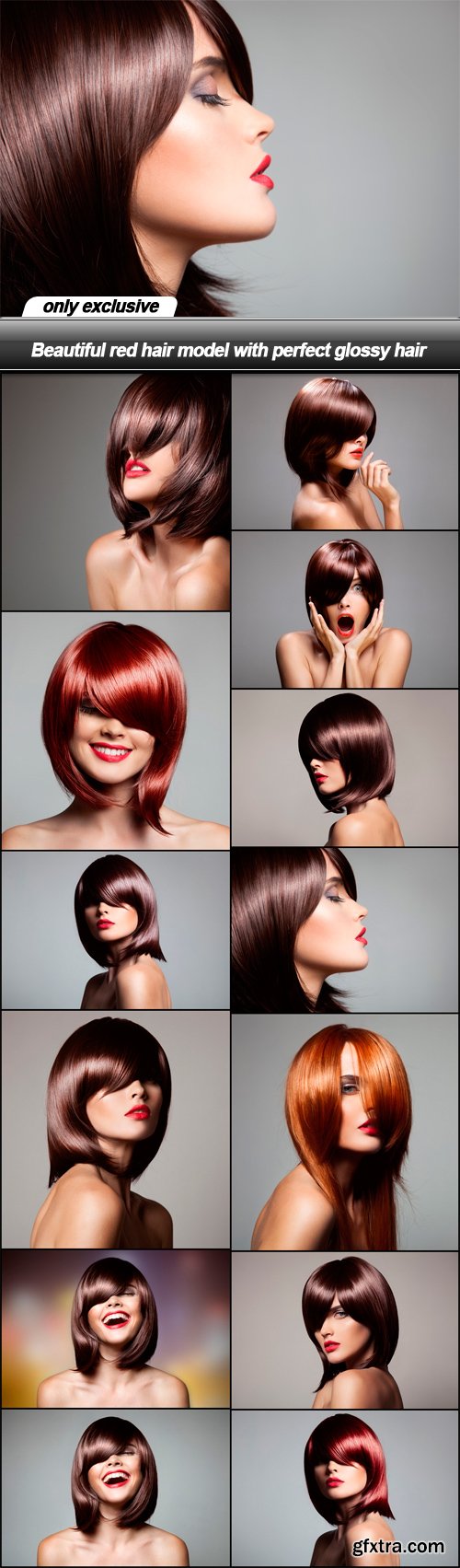 Beautiful Red Hair Model with Perfect Glossy Hair 13xJPG