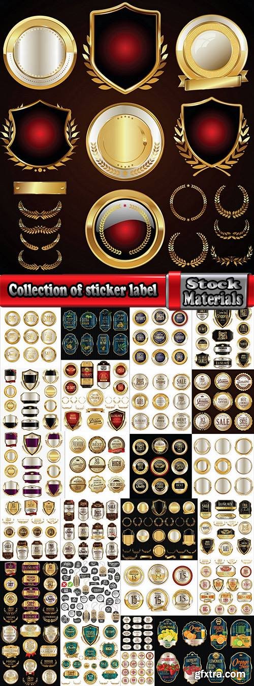 Collection of sticker label card image for trade advertising on the bottle 26 EPS