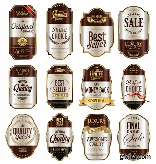 Collection of sticker label card image for trade advertising on the bottle 26 EPS