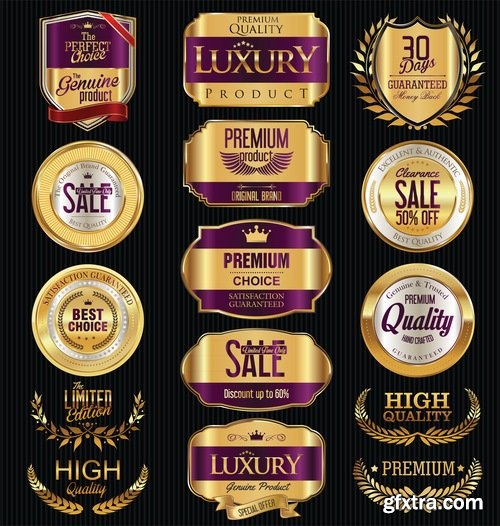 Collection of sticker label card image for trade advertising on the bottle 26 EPS