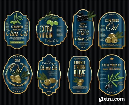 Collection of sticker label card image for trade advertising on the bottle 26 EPS