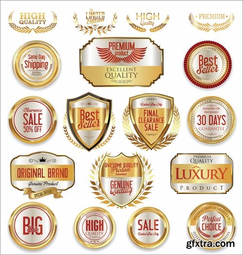 Collection of sticker label card image for trade advertising on the bottle 26 EPS