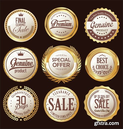 Collection of sticker label card image for trade advertising on the bottle 26 EPS