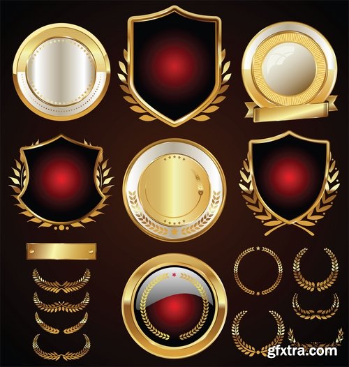 Collection of sticker label card image for trade advertising on the bottle 26 EPS