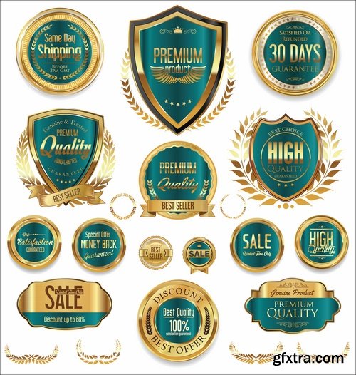 Collection of sticker label card image for trade advertising on the bottle 26 EPS