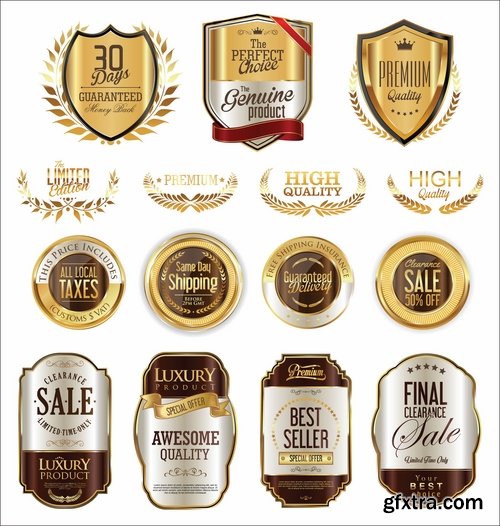 Collection of sticker label card image for trade advertising on the bottle 26 EPS