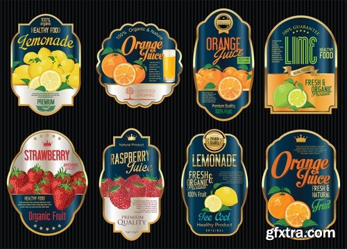 Collection of sticker label card image for trade advertising on the bottle 26 EPS