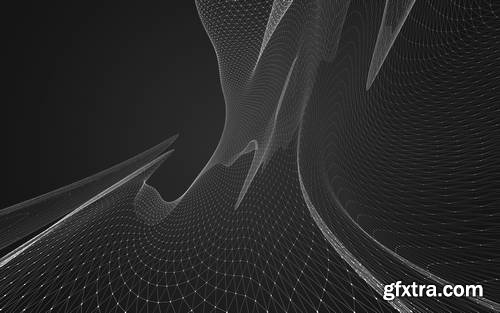 Abstract Polygonal Space Low Poly Dark Background