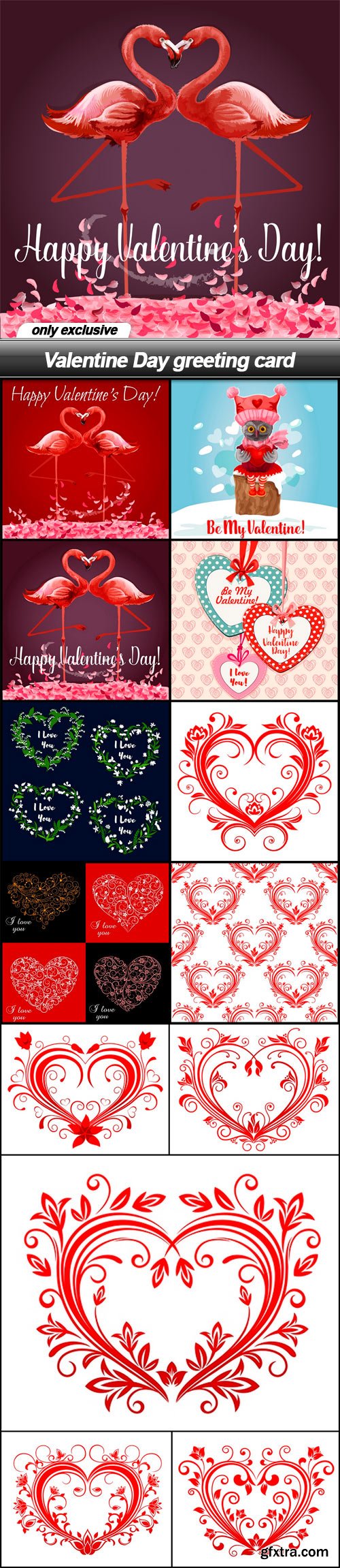 Valentine Day greeting card - 13 EPS