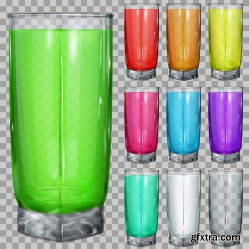 Collection of juice fruits vegetables healthy drink vitamin printing on a postcard 25 EPS