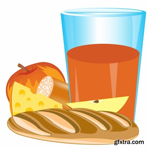 Collection of juice fruits vegetables healthy drink vitamin printing on a postcard 25 EPS