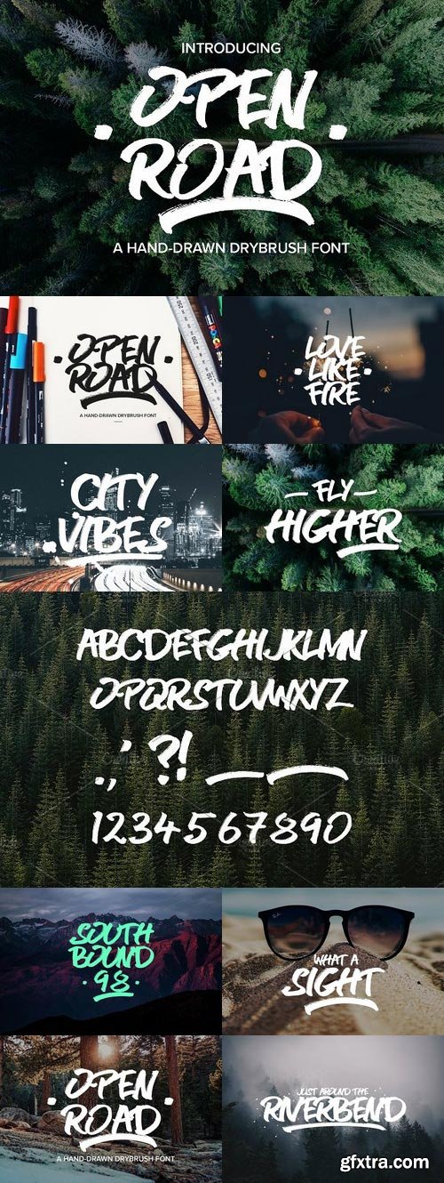 CM - OPEN ROAD Brush Font 1156253