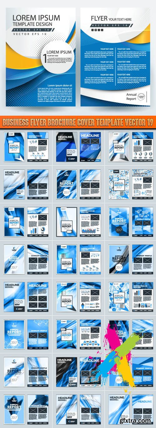 Business flyer brochure cover template vector 19