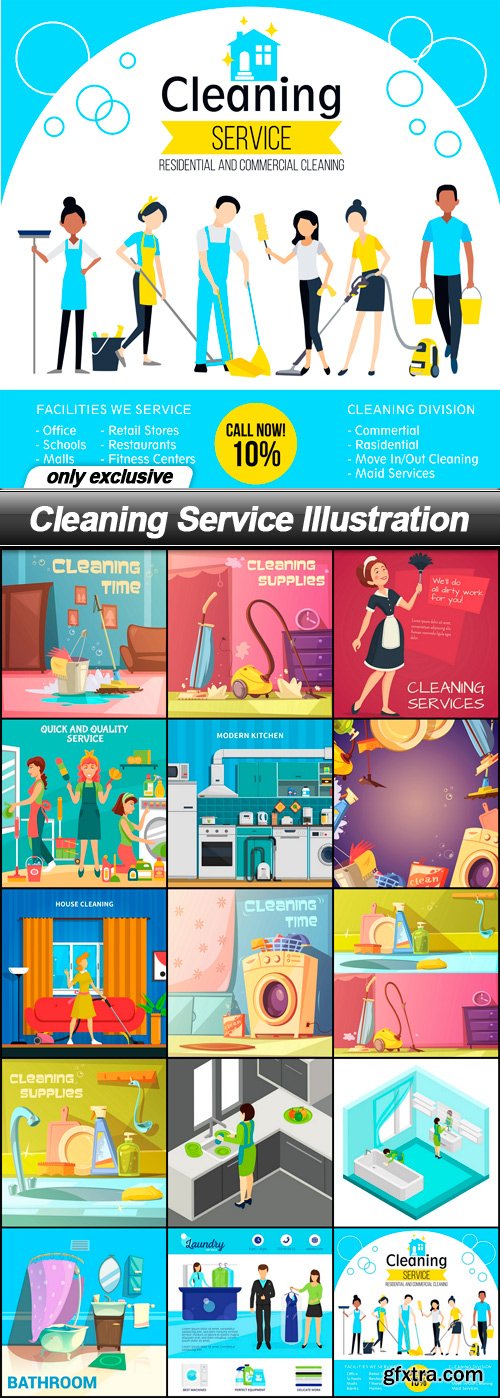 Cleaning Service Illustration - 15 EPS
