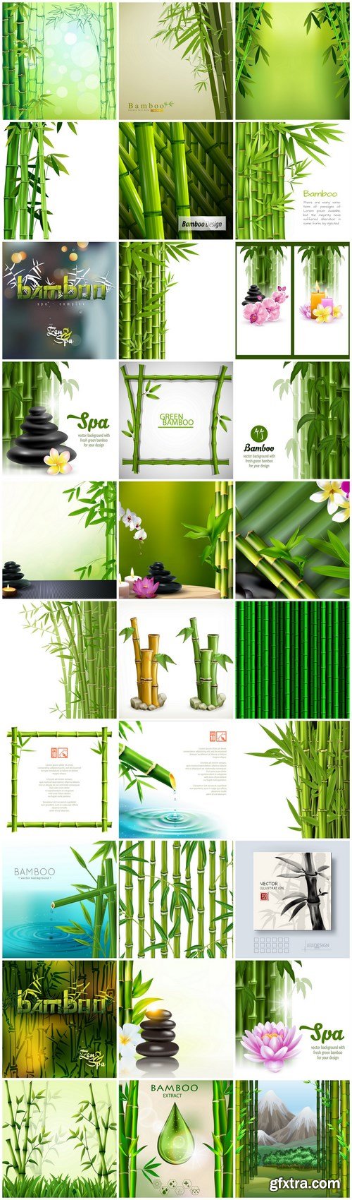 Bamboo Background - 30 Vector