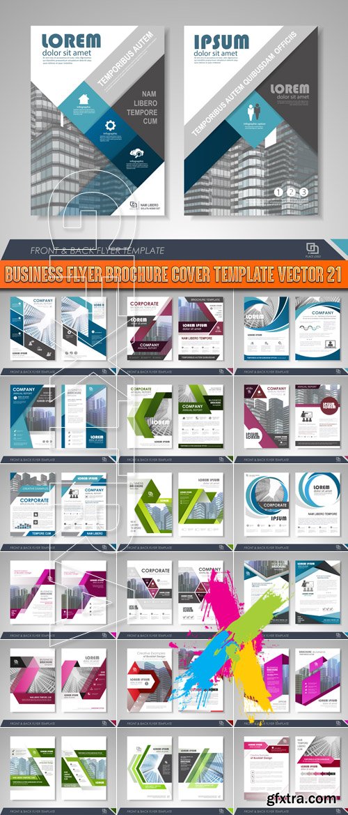 Business flyer brochure cover template vector 21