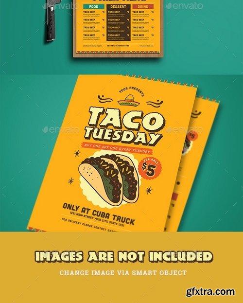 GraphicRiver - Mexican Food Menu+ Promotional Flyer 19346839