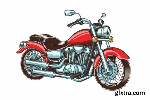 Collection of retro sportbike motorcycle chopper race racer 25 EPS