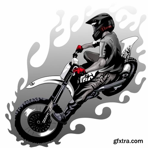 Collection of retro sportbike motorcycle chopper race racer 25 EPS