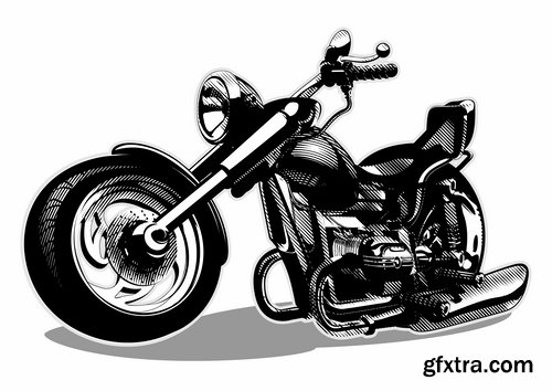 Collection of retro sportbike motorcycle chopper race racer 25 EPS