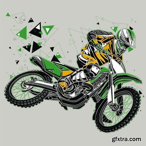 Collection of retro sportbike motorcycle chopper race racer 25 EPS